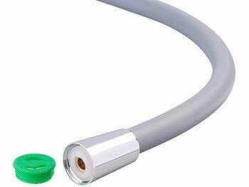 BadeStern 2er-Set flexible Silikon-Duschschläuche mit Verdrehschutz,2 Meter,grau