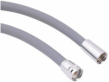 BadeStern 2er-Set flexible Silikon-Duschschläuche mit Verdrehschutz,2 Meter,grau