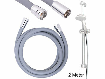 BadeStern 2er-Set flexible Silikon-Duschschläuche mit Verdrehschutz,2 Meter,grau