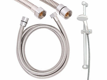 BadeStern 2er-Set Edelstahl-Duschschlauch mit Verdrehschutz, 1,5 Meter