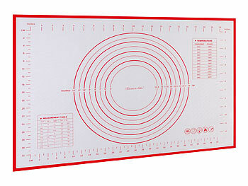 Rosenstein & Söhne Silikon-Backmatte mit Maßen & Schablonen, Antihaft, 60 x 40 cm