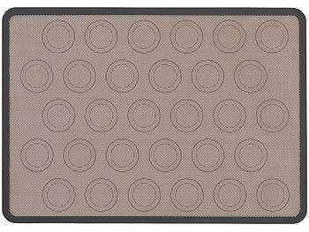 Rosenstein & Söhne 2er-Set rutschfeste Macarons-Silikon-Backmatten, 40 x 30 cm
