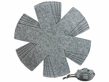 Rosenstein & Söhne 20er-Set Pfannenschoner aus Filz, Ø 38 cm, waschbar, anthrazit