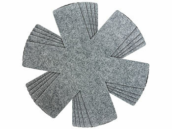 Rosenstein & Söhne 20er-Set Pfannenschoner aus Filz, Ø 38 cm, waschbar, anthrazit