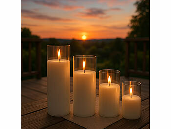 LED Windlicht Glas