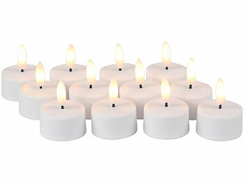Lunartec 24er-Set LED-Akku-Teelichter mit USB-Ladestation, Fernbedienung, Timer