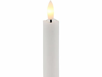 Lunartec 16 Akku-LED-Stabkerzen mit Dochten, Bogen-Ladestation, Timer, w