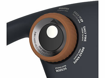 Rosenstein & Söhne Manueller 5in1-Messer- und Scherenschärfer mit ergonomischem Griff