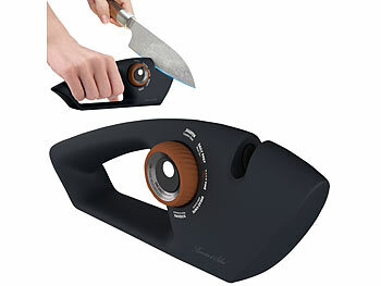 Messerschärfer-Werkzeug: Rosenstein & Söhne Manueller 5in1-Messer- und Scherenschärfer mit ergonomischem Griff