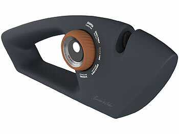 Rosenstein & Söhne Manueller 5in1-Messer- und Scherenschärfer mit ergonomischem Griff