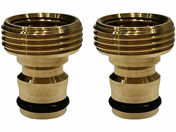 Bad-Zubehör: Rosenstein & Söhne 2er-Set Wasserhahn-Schlauchadapter, mit 3/4"- und 1/2"-Gewinde