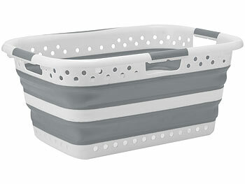 infactory 2er Faltbarer Wäschekorb mit Belüftungslöchern und 3 Griffe, 28 Liter