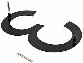 PEARL Hausnummer aus Metall, Nummer 3, 200 x 130 x 2 mm, schwarz