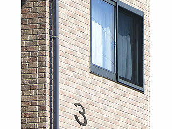 PEARL Hausnummer aus Metall, Nummer 3, 200 x 130 x 2 mm, schwarz