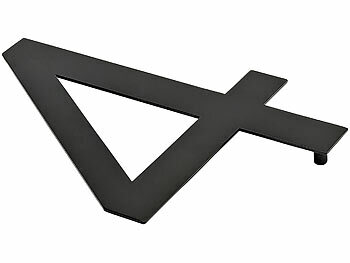 PEARL Hausnummer aus Metall, Nummer 4, 200 x 130 x 2 mm, schwarz