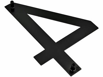 PEARL Hausnummer aus Metall, Nummer 4, 200 x 130 x 2 mm, schwarz