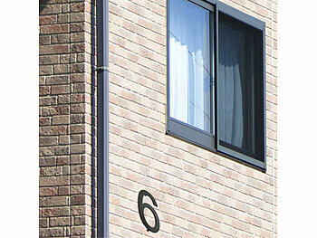 PEARL Hausnummer aus Metall, Nummer 6, 200 x 130 x 2 mm, schwarz