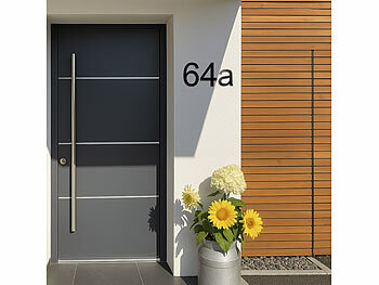 PEARL Hausnummer aus Metall, Nummer 6, 200 x 130 x 2 mm, schwarz