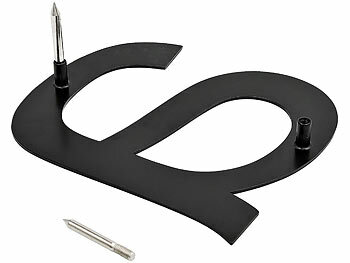 PEARL Hausnummer aus Metall, Buchstabe a, 150 x 130 x 2 mm, schwarz