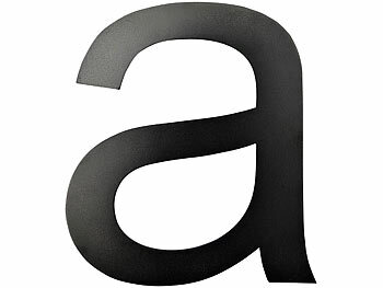 Nummer: PEARL Hausnummer aus Metall, Buchstabe a, 150 x 130 x 2 mm, schwarz