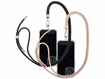 St. Leonhard 2er-Set Handyketten, 160cm, Bänder gold & schwarz, Metallteile golden