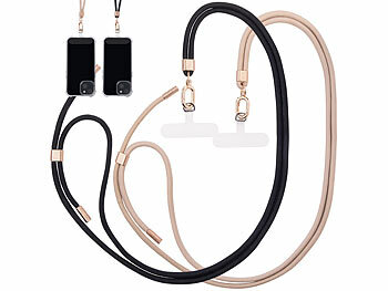 St. Leonhard 2er-Set Handyketten, 160cm, Bänder gold & schwarz, Metallteile golden