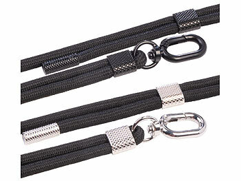 St. Leonhard 2er-Set Handyketten, 160cm, schwarz, silberne/schwarze Applikationen