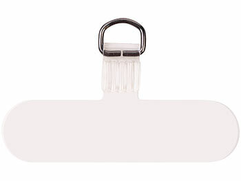 St. Leonhard 2er-Set Handyketten, 160cm, weißes/schwares Band, silberne Applikation