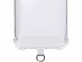 St. Leonhard 2er-Set Handyketten, 160cm, weißes/schwares Band, silberne Applikation