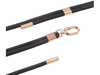 St. Leonhard 2er-Set Handyketten, 160cm, schwarze Bänder, goldene Applikationen