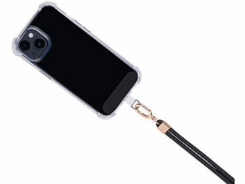 St. Leonhard 2er-Set Handyketten, 160cm, schwarze Bänder, goldene Applikationen