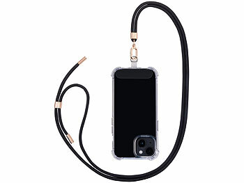 St. Leonhard 2er-Set Handyketten, 160cm, schwarze Bänder, goldene Applikationen