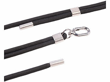 St. Leonhard 2er-Set Handyketten, 160cm, schwarze Bänder, silberne Applikationen