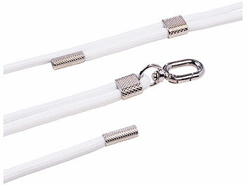 St. Leonhard 2er-Set Handyketten, 160 cm, weiße Bänder, silberne Applikationen