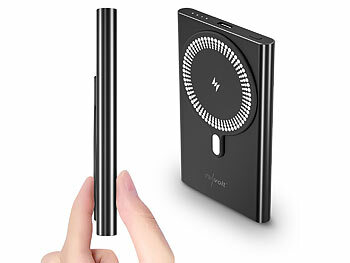 revolt 2er-Set flache Powerbanks, 5.000 mAh, 20 W PD, Qi- & MagSafe-komp.