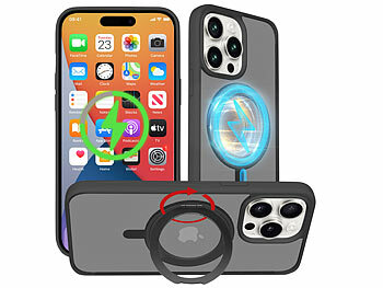 Handyhülle iPhone 14 Pro: Xcase Stoßfeste Hülle für iPhone 14 Pro, MagSafe-kompatibel, 360°-Ständer