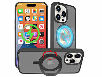 iPhone 15 Pro Handyhülle: Xcase Stoßfeste Hülle für iPhone 15 Pro, MagSafe-kompatibel, 360°-Ständer
