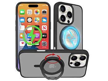 iPhone 16 Pro Handyhülle: Xcase Stoßfeste Hülle für iPhone 16 Pro, MagSafe-kompatibel, 360°-Ständer