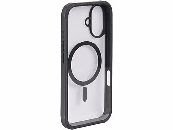 Xcase 360°-Schutzhülle für iPhone 16, stoßfest, MagSafe-kompatibel, schwarz