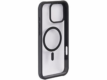 Xcase 360°-Schutzhülle für iPhone 16 Pro Max, stoßfest, MagSafe-komp., schw.