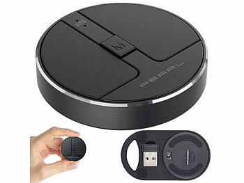 Minimaus: PEARL Ultra flache Mini-Maus mit Scroll-Taste, Bluetooth, Funk,  13,5 g