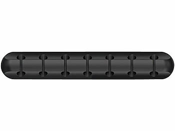 General Office 3er-Set selbstklebende Kabelhalter für 3, 5 und 7 Kabel, schwarz