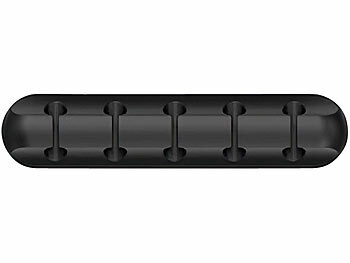 General Office 3er-Set selbstklebende Kabelhalter für 3, 5 und 7 Kabel, schwarz