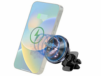 360° Handyhalterungen: Callstel Mini Kfz-Smartphone-Halterung, MagSafe- & Qi-kompatibel, 15 Watt