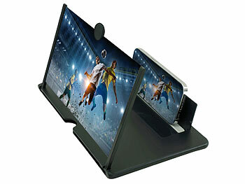 Handy-Bildschirmlupen: PEARL 12" Bildschirm-Lupe (30,5cm) zum Vergrößern von Handy-Display, schwarz