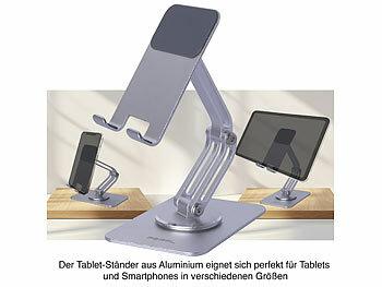 PEARL Verstellbarer Tablet- und Smartphone-Arm, 3 Achsen