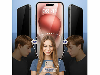 Somikon 4er-Set Schutzfolien, gehärtetes Glas, iPhone 16 ProMax