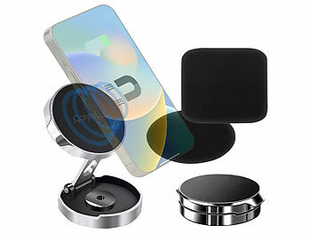 360°Handyhalterung: Callstel Faltbarer Magnet-Handyhalter, 2 verstellbare Achsen, 360° drehbar