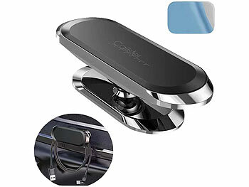Callstel 2er-Set Kfz-Handyhalterungen für Armaturen, 360° drehbar, inkl. Magnet