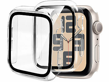 Displayschutzgläser: Xcase 2er-Set Glas-Displayschutz für Apple Watch Series SE (44 mm)